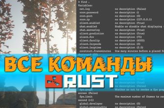 Все консольные команды для RUST experimental: для игрока и админов